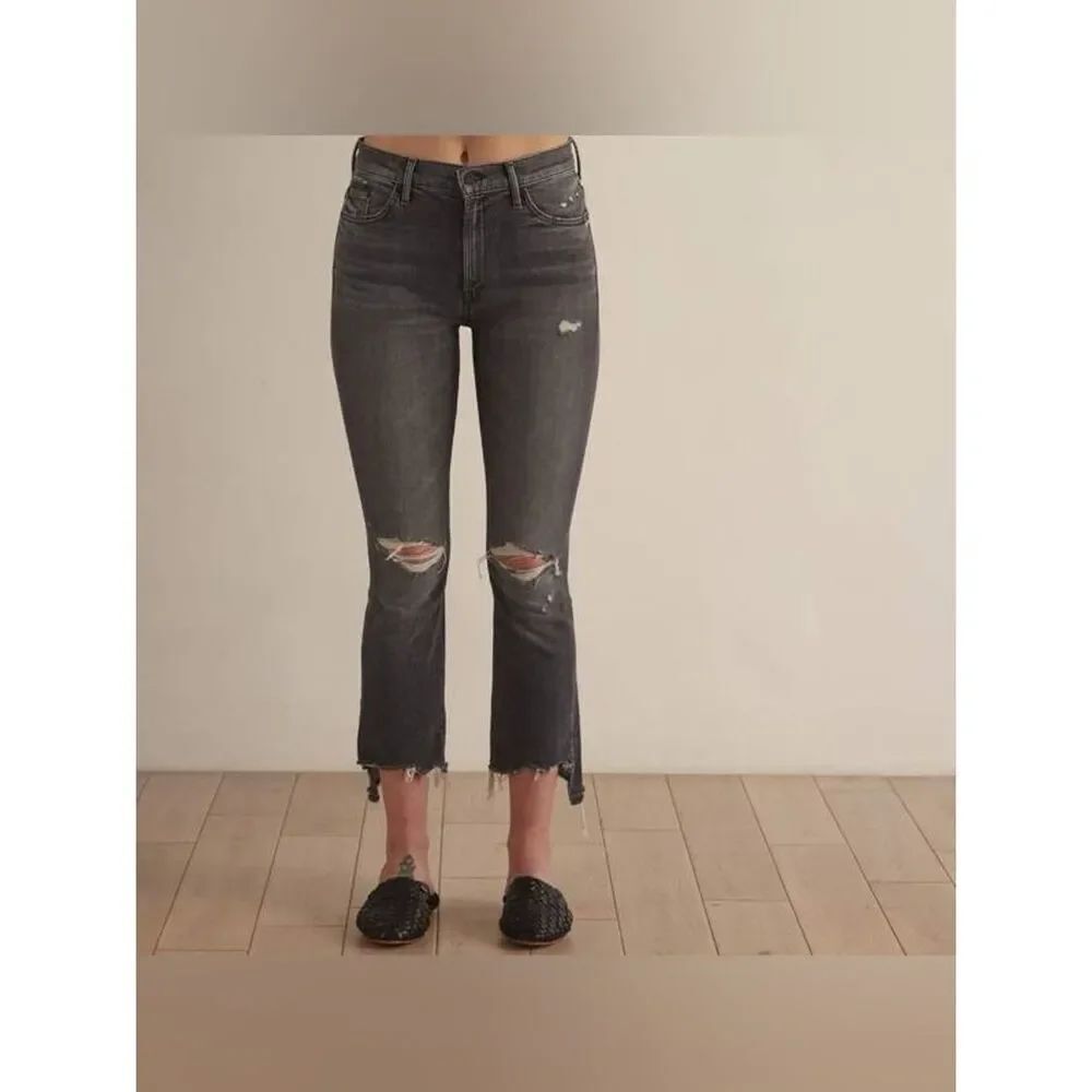 Mother Jeans The Insider Crop Step Chew - Pedal to the Metal Destoryed